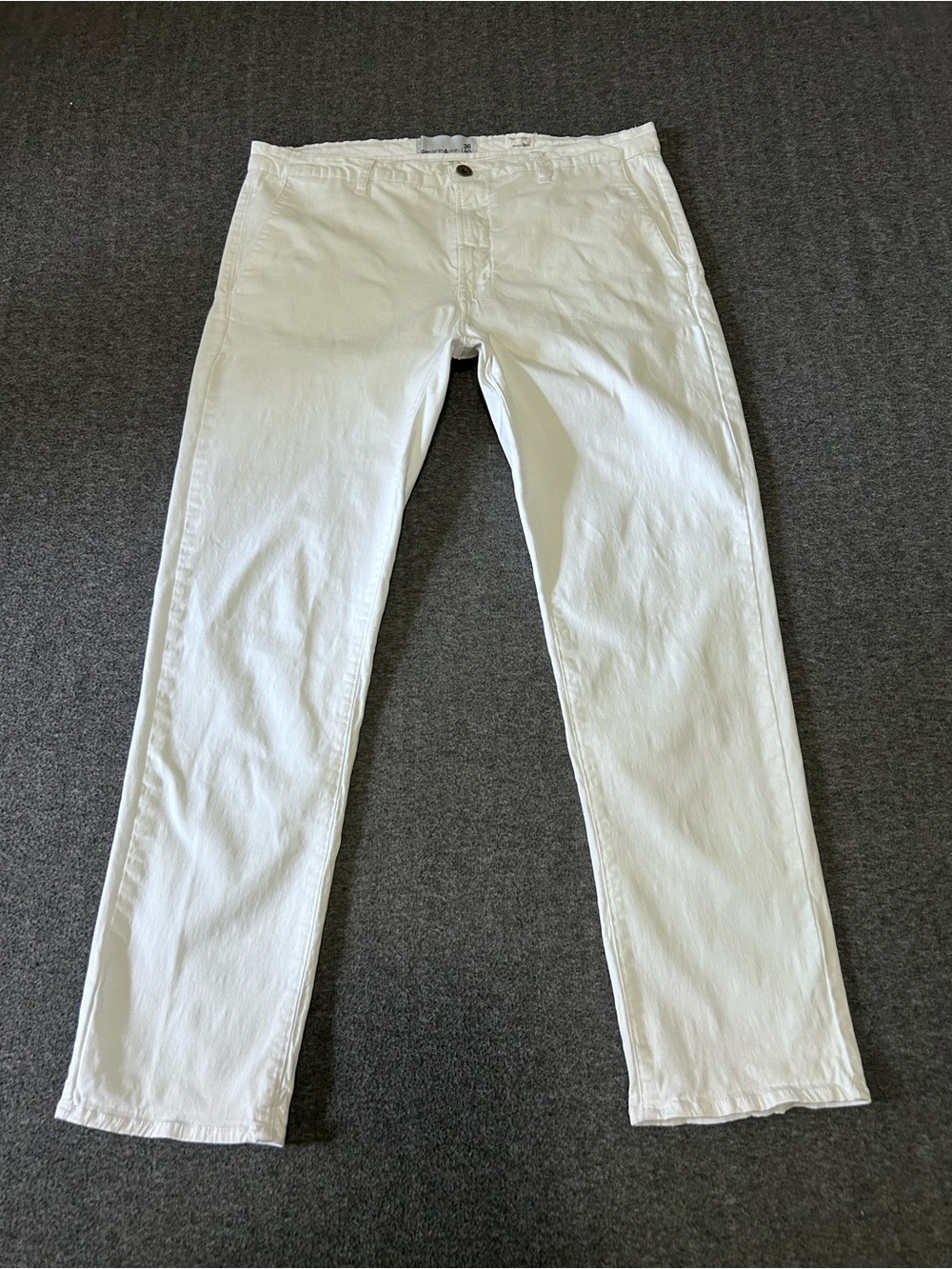 Paper Denim & Cloth Men White Stretch Chino Pants Size 36x30 Straight Leg